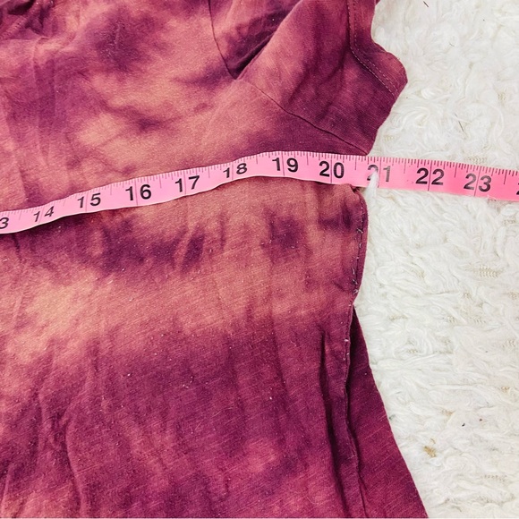 PINK Victoria's Secret Maroon Tie-Dye Short Sleeve cotton Tee size large - Picture 13 of 13